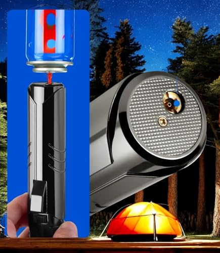 Encendedor antorcha con llama azul recargable dorado miniatura 5