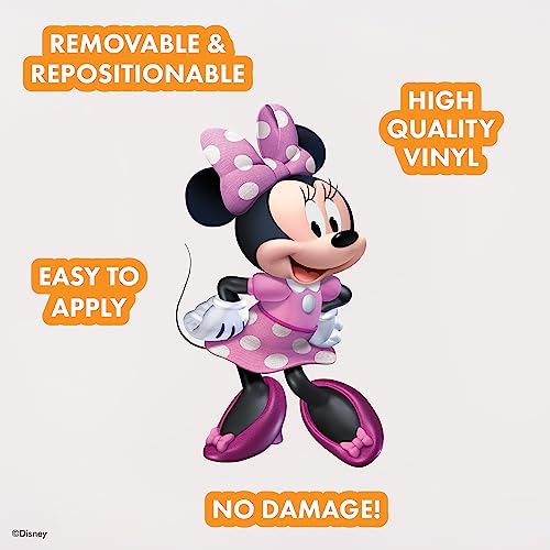 Wall Palz Disney Minnie Mouse Wall Decals - Minnie Mouse Girls Room Decor With 3D Augmented Reality Interaction - 26" Minnie Mouse Wall Decals For Girls Bedroom #TOP1