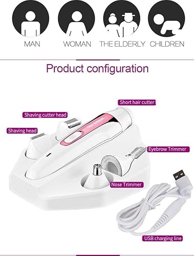 Miniatura 2 de El juego de depiladora eléctrica 5 en 1 incluye un dispositivo de afeitado para piezas privadas, un cuchillo de afeitar púbico para las axilas, un