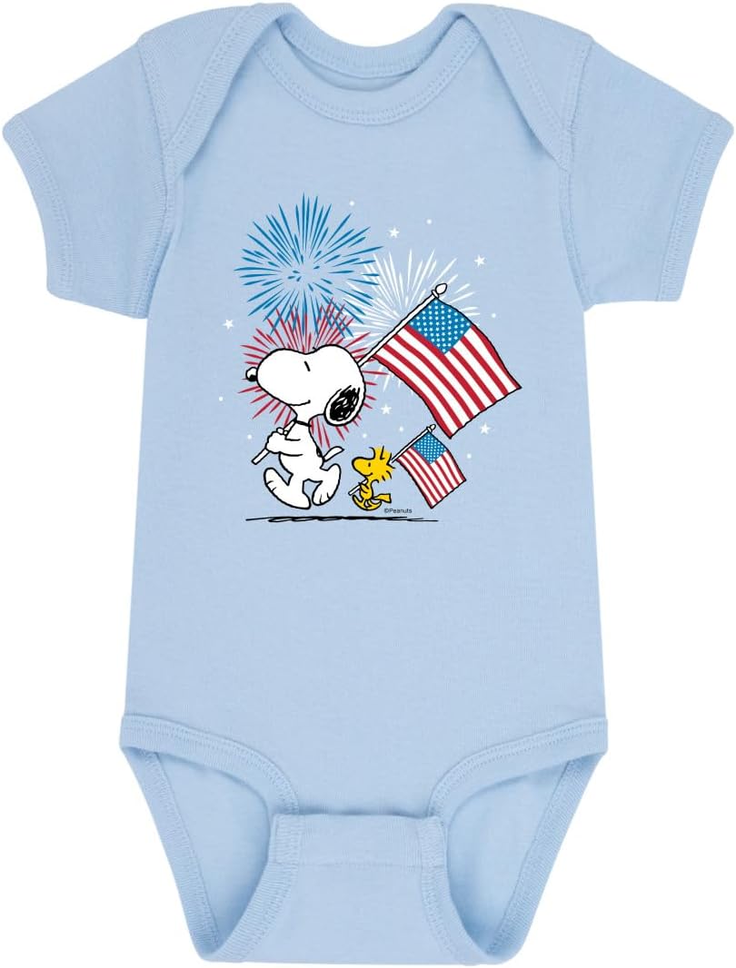 Peanuts - Snoopy and Woodstock Flag - Infant One Piece