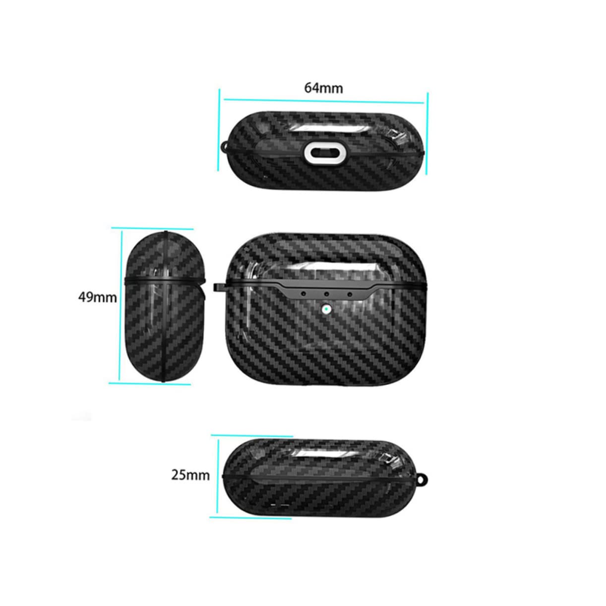 HOMSFOU 4piezas Funda para Pro Textura De Fibra De Carbono Protector De Auriculares Inalámbricos Resistente Rayones y Polvo Accesorio Moderno y Elegante