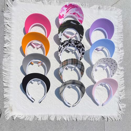 Image of Sun Visor Hats Women Wide Brim Adjustable Clip On Visors Beach Men Hat