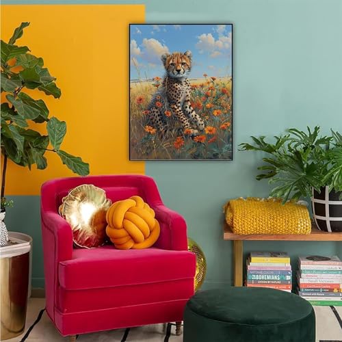 Diamond Painting Léopard 80x110cm : Kit Broderie Diamant Grand Format pour Adulte - 2