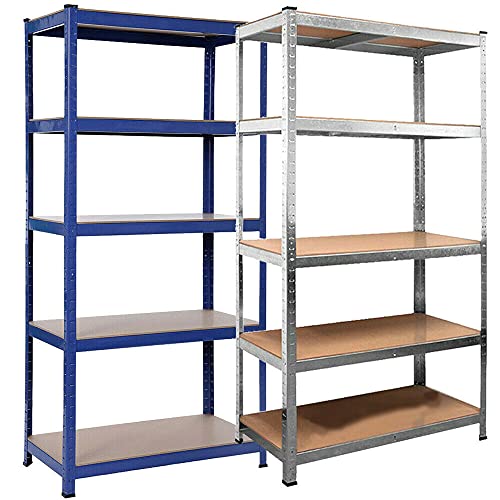 DayPlus Estantería de metal para cargas pesadas (5 estantes, ajustable, 40 cm de profundidad, 170 x 75 x 30 cm), color azul