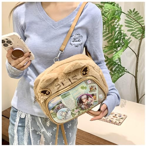 Image of Cute Cat Ita Bag Pin Display Backpack Kawaii Furry Ita Bag Crossbody Y2k Aesthetic Shoulder Purse(Pins NOT Included)