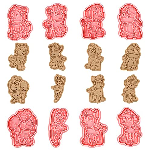 Ausstecher Paw Patrol, Ausstechform Dog Paw Patrol 3D 8PCS Wiederverwendbar Kunststoff Stempel Ausstechformen Formen für KinderKeksausstecher Cover