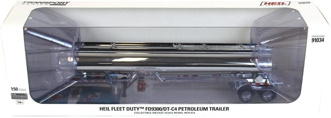 1:50 Scale Heil FD 9300/DT-C4 Petroleum Chrome Trailer - Diecast Masters - 91034