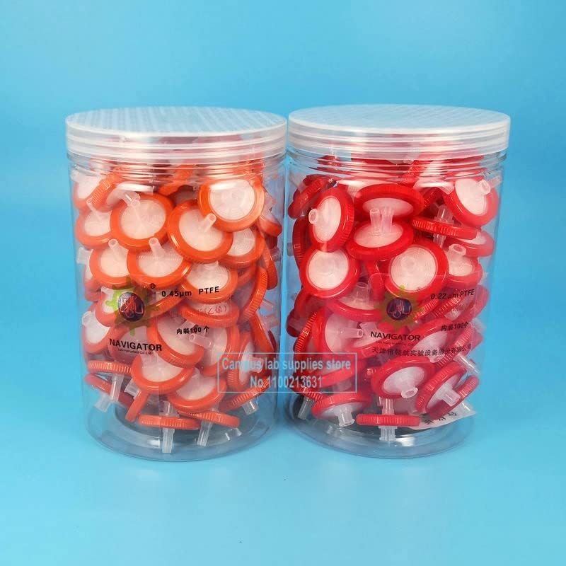 100pcs/box Lab 13mm/ 25mm MCE/Nylon/PTFE Millipore Membrane Syringe Filter, 0.22 OR 0.45um Needle Filter Lab Equiptment (Size : 25mm 0.22um MCE)