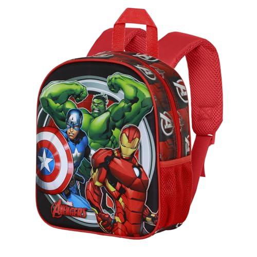 Marvel Los Vengadores Almighty-Mochila 3D Elite, Rojo, 25 x 30 cm, Capacidad 7 L