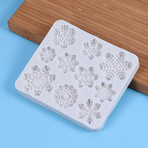 OUNONA Christmas 3D Silicone Baking Moulds - Christmas Snowflake Shaped Mould for Cake, Fondant, Chocolate - Flexible Baking Mould Tray for Desserts Assorted Colors