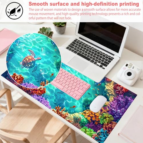 Image of Nuxovilar Professional Large Mouse Pad & Computer Game Mouse Mat (35.4x15.7IN, Vibrant Underwater World Art) (90 * 40cm Vibrant Underwater World)