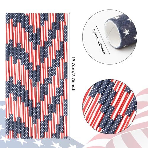 100 pitillos de papel con diseño bandera USA miniatura 2
