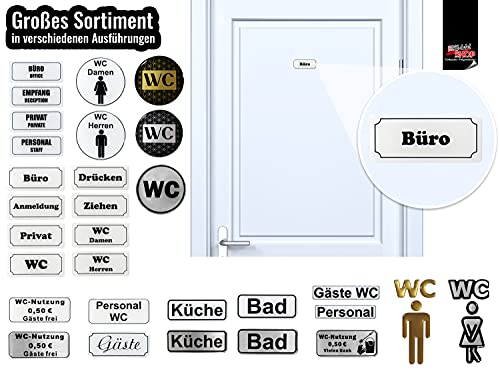 BIKE-label Türschild 3D Aufkleber Dm 45 mm in Alu Optik Bitte klingeln 900066-VA