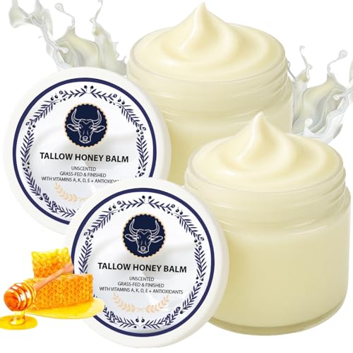 zdiwond Grass Fed Tallow Honey Balm-Grass Fed Health Beef Tallow Manuka Honey Balm Face Korean Organic Facial Cream Natural Unscented Whipped Moisture & Wrinkle for Face & Body Skin Moisturizer (2)