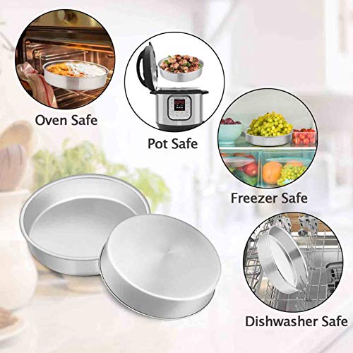 Teamfar Cake Pan Set Of 2, 8 Inch Cake Pan Round Tier Cake Pan Set Stainless Steel thumb #5