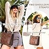 Kasgo Sac Bandoulière Femme, Élégant Antivol Sac à Main Femmes Bandoulière en Cuir PU Poches Multiples Sac Besace Femme avec 2 Sangles Amovibles et Réglables pour Voyage Travail Quotidien Marron #4