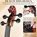 Kmise Violin 4/4 Full Set, High Density Ebony Violins, Glossy Acoustic Fiddle for Adults, Beginners, Students with Violin Case, Rosin, Strings, Bow, Shoulder Rest, Beginner's Guide (Ebony, 4/4)