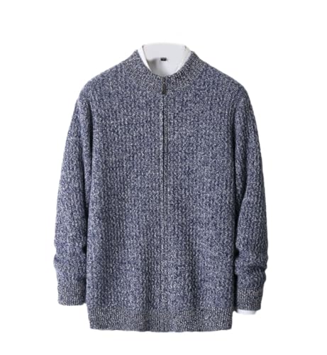 Mens Stand Collar Cardigan Sweater Full Zip Casual Slim Fit Long Sleeve Knitted Sweater Loose Mens Cardigan Sweater