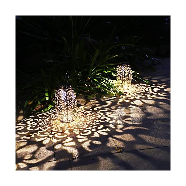 Solar Laterne Lichter für hängende Outdoor-Ornamente Geschenk Outdoor-Dekoration Tischlaterne Solar Silber Licht… – Bild 7
