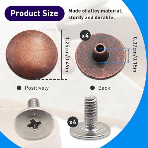 KOTESLLOE Replace Rivets for Suede Cork Clog Potato Shoes with Screw Driver, Replacement Rivets Button for Boston Clogs Shoes, Easy Installation Compatible with Footbed Clogs Repair Parts, Women Men3