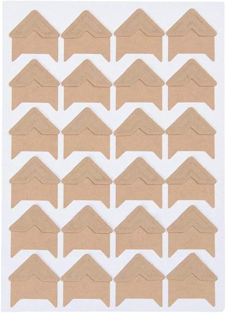 Yesallwas Photo Mounting Corners 10 Sheets (240 Pieces) Photo Corners Stickers Self Adhesive for Scrapbooking Photo Albums (Brown)
