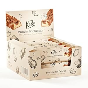 KoRo – Protein Bar Deluxe Peanut Butter 12 x 55 g – Extra viel nussige Füllung – Hoher Proteingehalt- Ideal für unterwegs