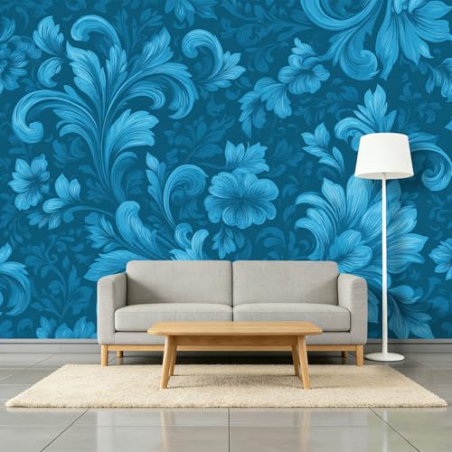 William Morris - Papel pintado fotográfico (450 x 280 cm, resistente a los rayos UV, 450 x 280 cm), diseño de plantas azules