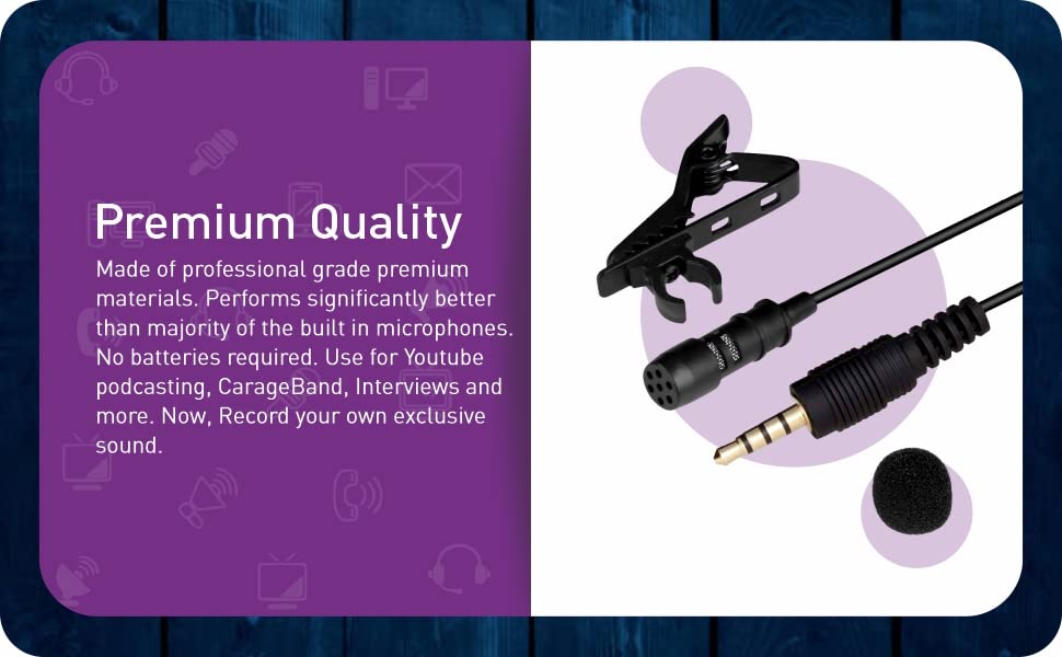 EROXLYNN Trending Auxiliary Lavalier Microphone Omnidirectional (Black) with Easy Clip On System Perfect for Recording Voice/Interview/Video Conference/Podcast/i-Phone/Android Under Rs-200 - Image 7