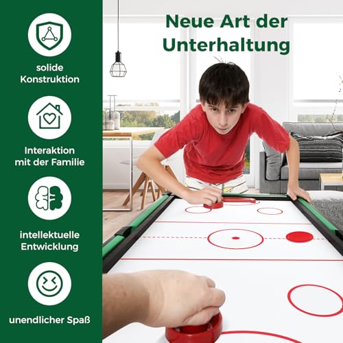 DREAMADE 4 IN 1 Tischkicker Spieltisch mit Tischfußball Airhockey Billard und Tischtennis, Fußball Tischspiel, Tischkicker Tischfussball für Kinder und Erwachsene – Bild 8