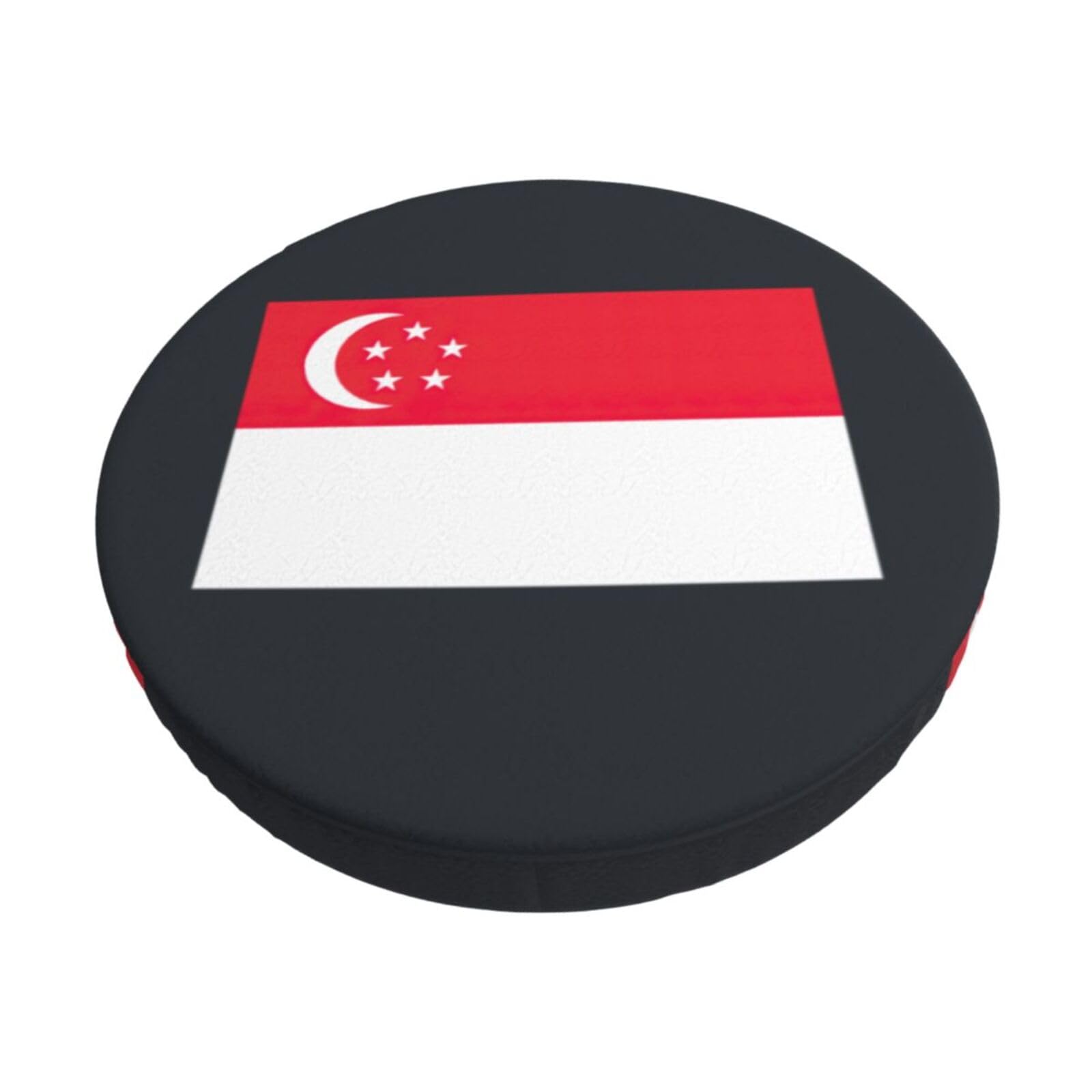 ACVnbm Singapore Flag Print Round Bar Chair Cushion Cover, Elastic Chair Protector For Kitchen Bar Dining