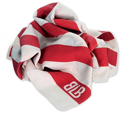BeLuBud Sports Chamois - Water Absorbing Synthetic Shammy - Large, Red/White