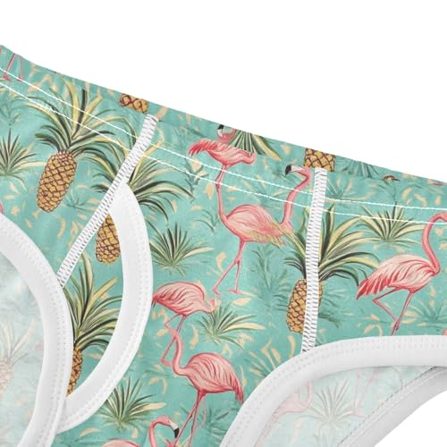 Wusikd Pink Flamingos Pineapples Boys' Underwear Cotton Palm Leaves Boys Briefs Soft Toddler Underwear 2T4