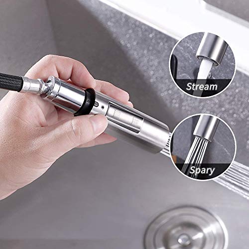 7Trees Universal Replacement Part Bathroom Kitchen Faucet Pull-Out Spray Head Water Nozzle (Stainless Steel Body) #TOP2