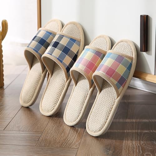 Slippers for Women and Men Linen Non Slip Soft Home House Slippers for Home2