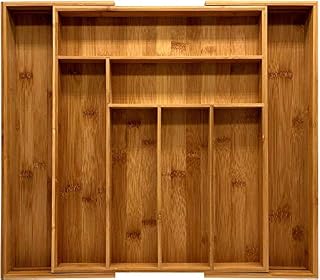 Utopia Kitchen 8 Compartments bamboo Expandable Organizer - Bamboo Cutlery & Knives Tool