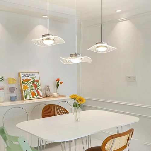 Miniatura 5 de 3 Lights Dining Room Pendant, Modern Kitchen Island Pendant Adjustable Suspension Ceiling Light, 30W Tri-Colour Variable Light Source Adjustable