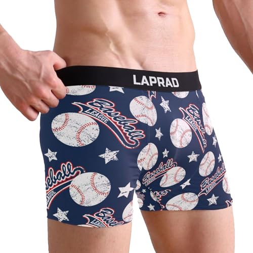 Laprad Men's Boxer Briefs Baseball Soft Underwear Stretch Boxer Shorts Leg4
