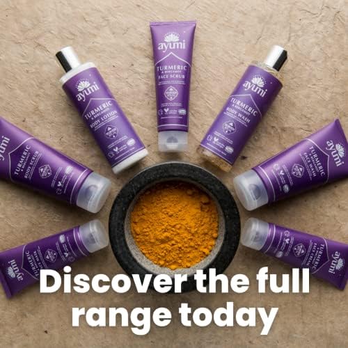 Ayumi Turmeric Body Scrub | Brightening Body Scrub with Papaya Extract | Revitalises Dull & Dehydrated Skin | Hydrating Cleanser with Argan Oil | Scrub for Women & Mens Skincare Rituals |200 ml - Image 6