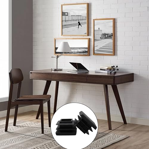 Image of Septe 3 /4 inch Square Plastic Plugs,Black Tubing End Plastic Caps for Square Tube, Chair Legs, Table Legs(30Pcs)