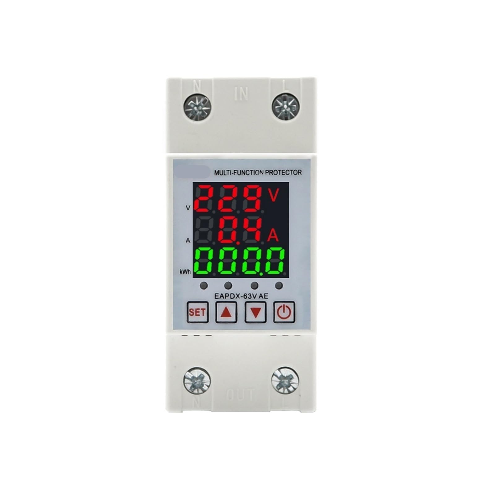 Relé protector de sobretensión ajustable 230V para evitar cortes y daños eléctricos 1