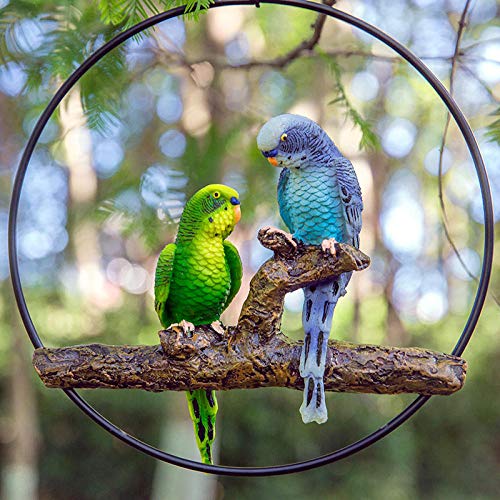 Figurine de Perroquet ZXQUEGF Oiseau de Simulation en Résine Suspendu 25cm