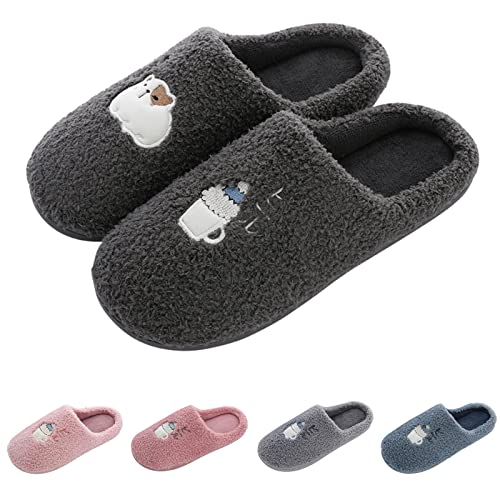 Gibobby Men's Cute Memory Foam Anti-Slip Slippers