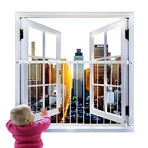 Garde Corps Fenetre, Fairy Baby Balustrade Garde Corps de Balcon Français Securite Fenetre Enfant, 80-92cm, Blanc