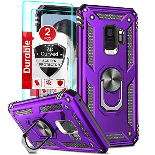 Coque Samsung Galaxy S9 violette avec anneau de maintien
