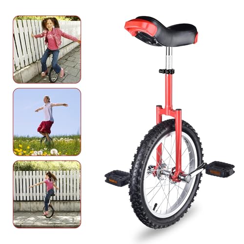 Image of AW 16 /18 /20 /24 Inch Wheel Outdoor Unicycle Adjustable Seat Exercise Bicycle | Fit Adults Kids Outdoor Sports Fitness Exercise, Various colors For Choice