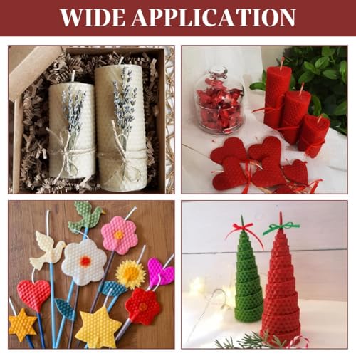 Kit para hacer velas de cera de abeja en casa, 24 láminas de colores para adultos 7