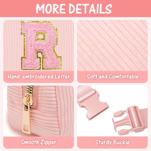 Image of Gitus Gifts for 10-16 Year Old Girls: Christmas Gifts for Teen Girls & Women - Fanny Pack with Initial Letter Patch Belt Bag Crossbody Bag - Trendy Stuff (Light Pink-R)
