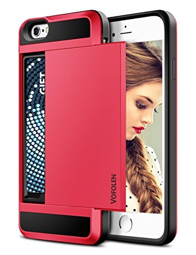 Vofolen Case Shell Shockproof Rubber Bumper Case Anti-Scratches Hard Cover Red