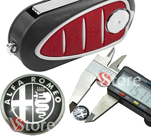 Juego de 2 llaves de mando a distancia para Alfa Romeo de 15 mm, color negro