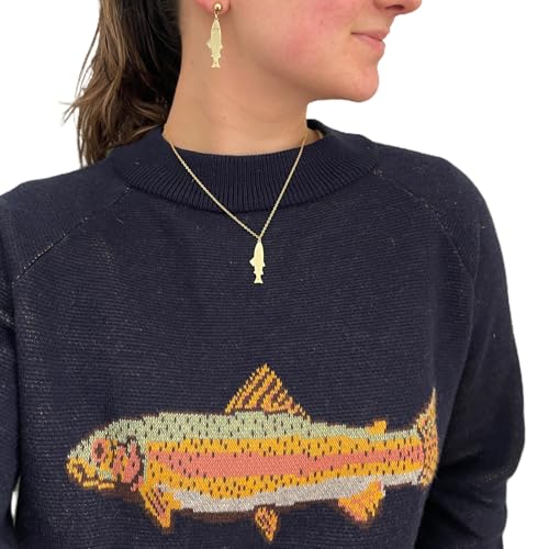 Mxiqqpltky Y2k Fish Sweater Women Casual Long Sleeve Crew Neck Loose Fit Pullover Knitwear Vintage Graphic Ribbed Knit Tops